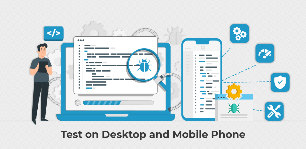 desktop and mobile phone 